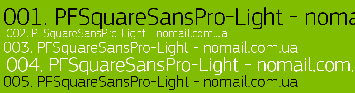 Шрифт PFSquareSansPro-Light