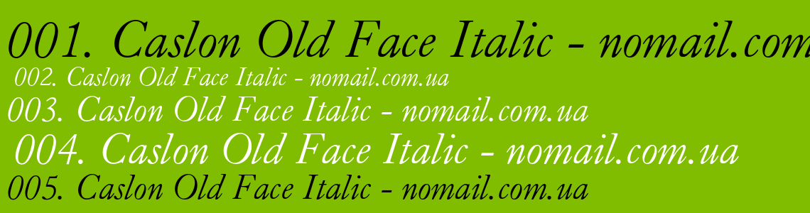 Шрифт Caslon Old Face Italic