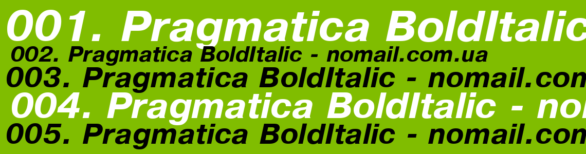 Шрифт Pragmatica BoldItalic