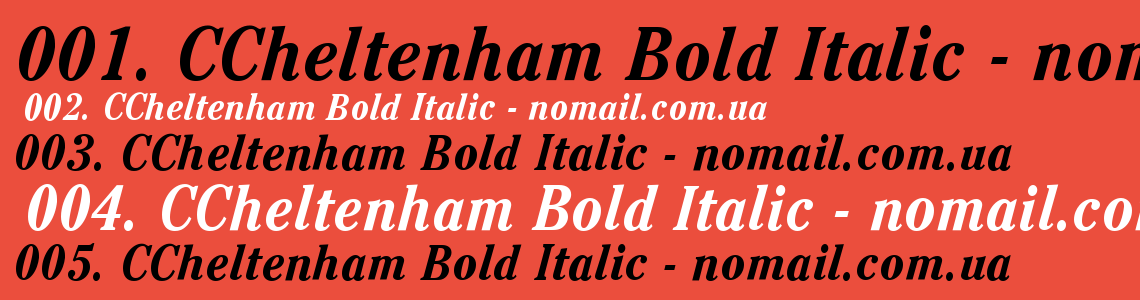 Шрифт CCheltenham Bold Italic