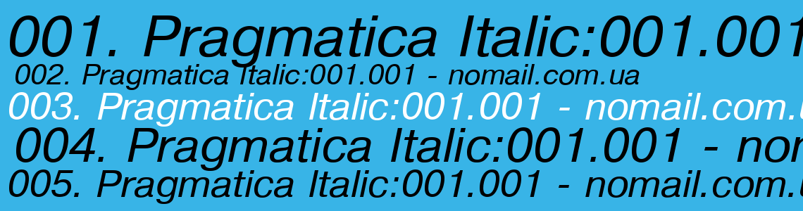 Шрифт Pragmatica Italic:001.001