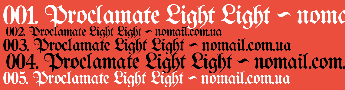 Шрифт Proclamate Light Light