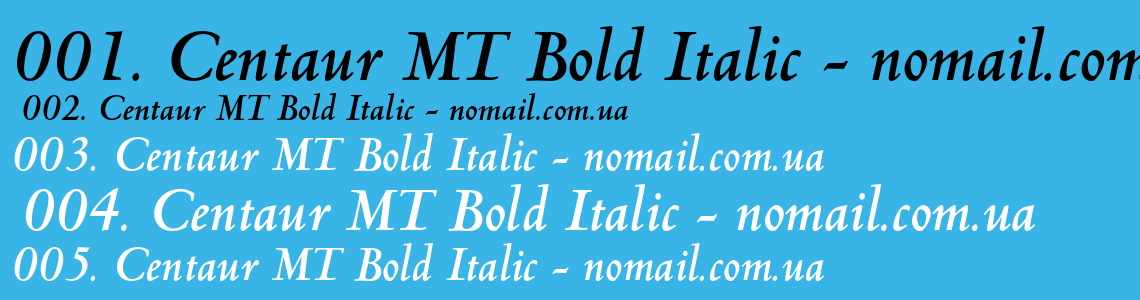 Шрифт Centaur MT Bold Italic