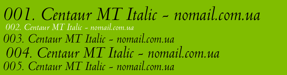 Шрифт Centaur MT Italic