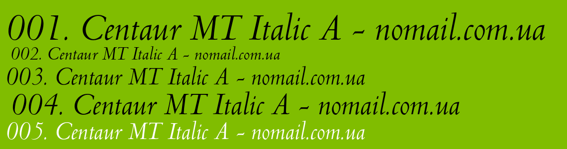 Шрифт Centaur MT Italic A