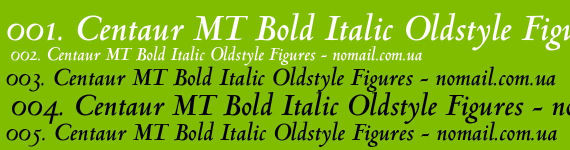 Шрифт Centaur MT Bold Italic Oldstyle Figures