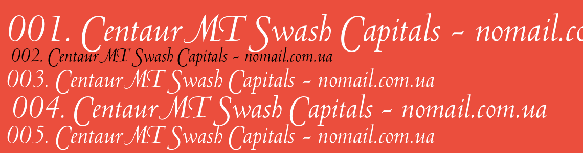 Шрифт Centaur MT Swash Capitals