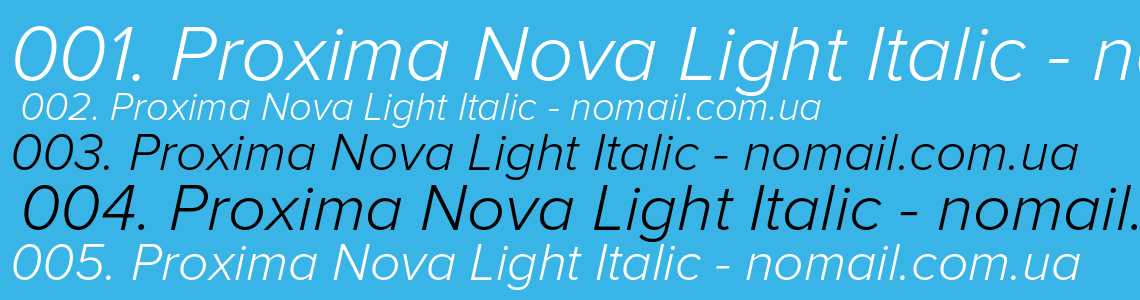 Шрифт Proxima Nova Light Italic