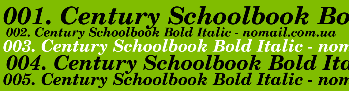 Шрифт Century Schoolbook Bold Italic