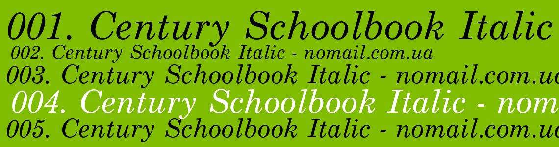 Шрифт Century Schoolbook Italic