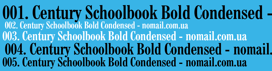 Шрифт Century Schoolbook Bold Condensed