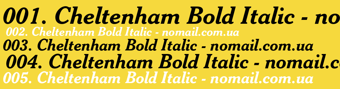 Шрифт Cheltenham Bold Italic