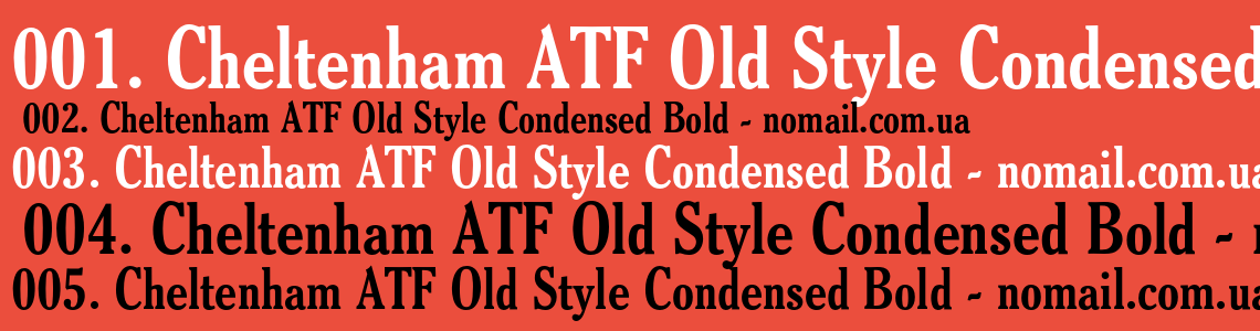 Шрифт Cheltenham ATF Old Style Condensed Bold