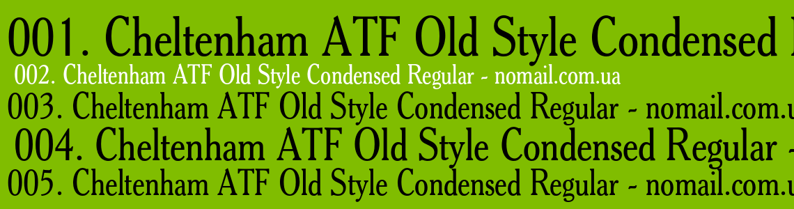 Шрифт Cheltenham ATF Old Style Condensed Regular