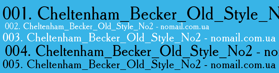 Шрифт Cheltenham_Becker_Old_Style_No2