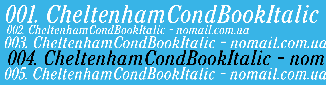 Шрифт CheltenhamCondBookItalic