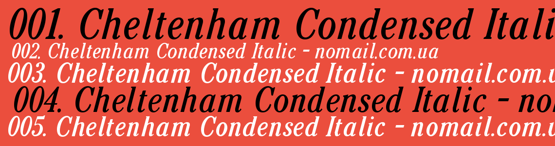 Шрифт Cheltenham Condensed Italic