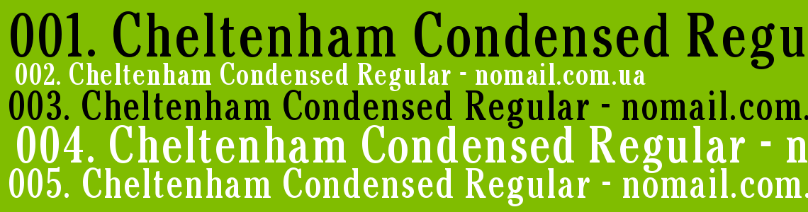 Шрифт Cheltenham Condensed Regular