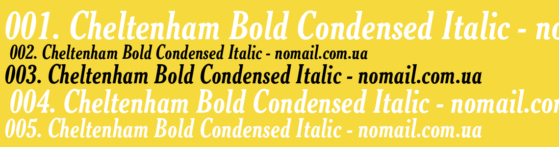 Шрифт Cheltenham Bold Condensed Italic