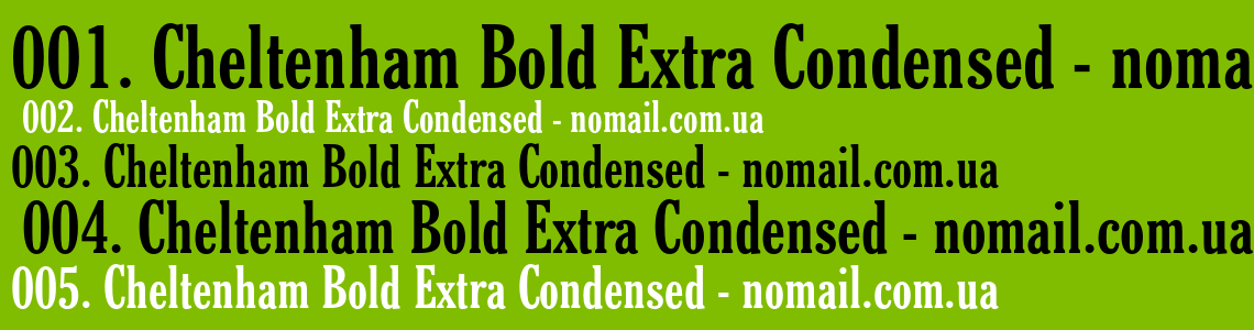 Шрифт Cheltenham Bold Extra Condensed