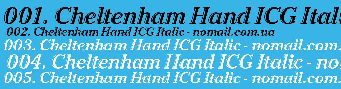 Шрифт Cheltenham Hand ICG Italic