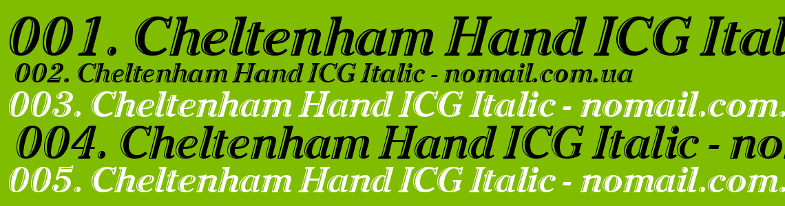 Шрифт Cheltenham Hand ICG Italic