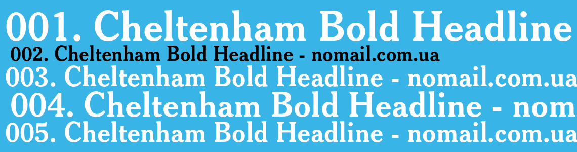 Шрифт Cheltenham Bold Headline