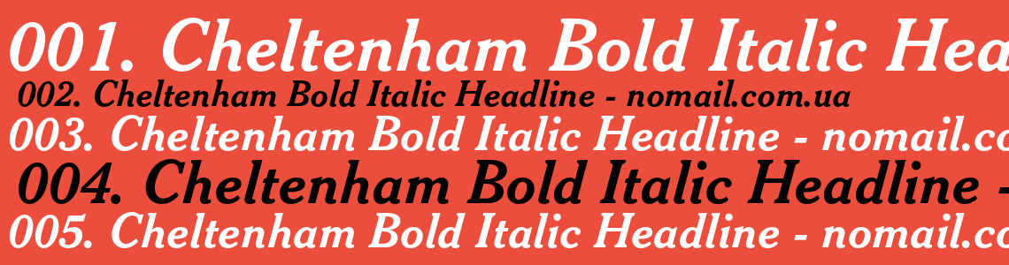 Шрифт Cheltenham Bold Italic Headline