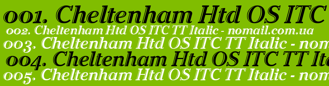 Шрифт Cheltenham Htd OS ITC TT Italic