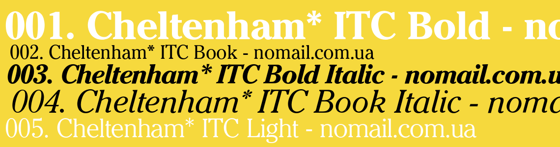 Шрифт Cheltenham ITC BQ