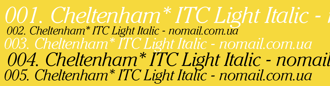 Шрифт Cheltenham* ITC Light Italic