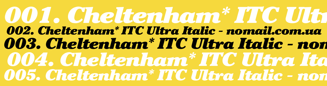 Шрифт Cheltenham* ITC Ultra Italic