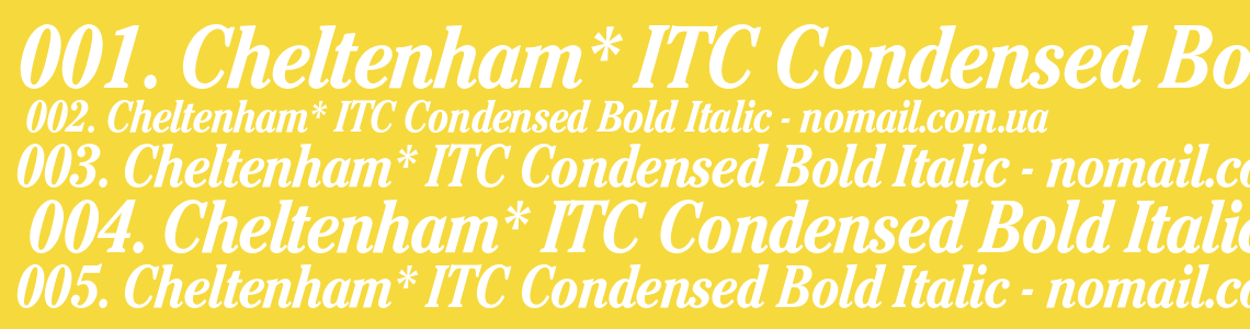 Шрифт Cheltenham* ITC Condensed Bold Italic