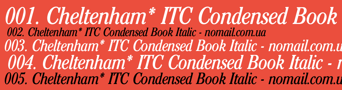 Шрифт Cheltenham* ITC Condensed Book Italic