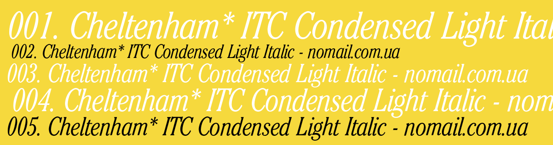 Шрифт Cheltenham* ITC Condensed Light Italic