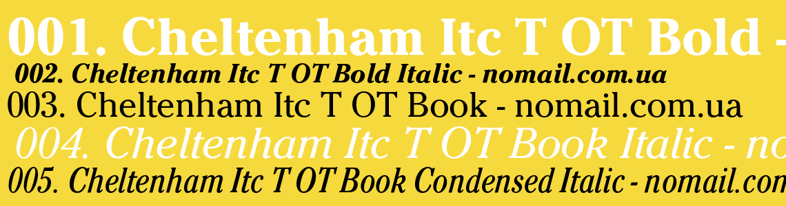 Шрифт Cheltenham Itc T OT