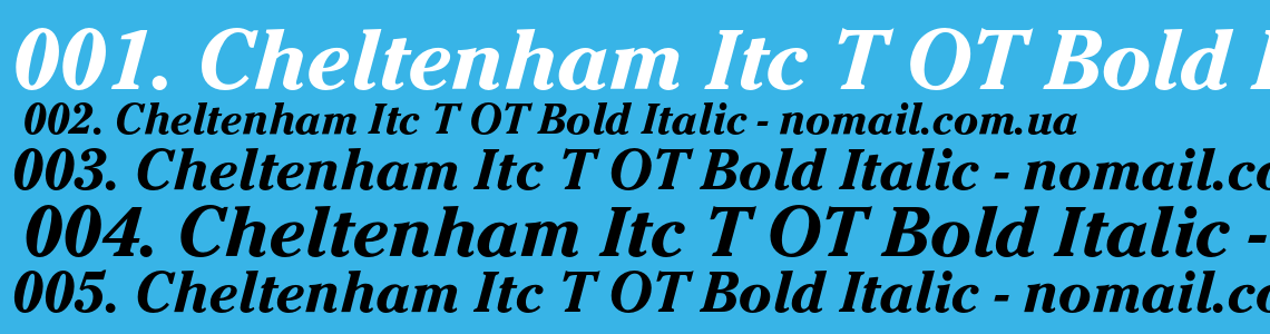 Шрифт Cheltenham Itc T OT Bold Italic