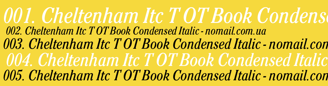 Шрифт Cheltenham Itc T OT Book Condensed Italic