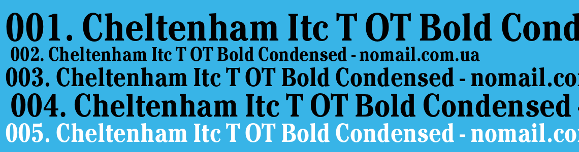 Шрифт Cheltenham Itc T OT Bold Condensed