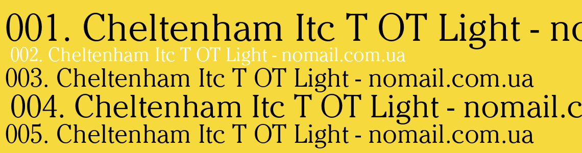 Шрифт Cheltenham Itc T OT Light