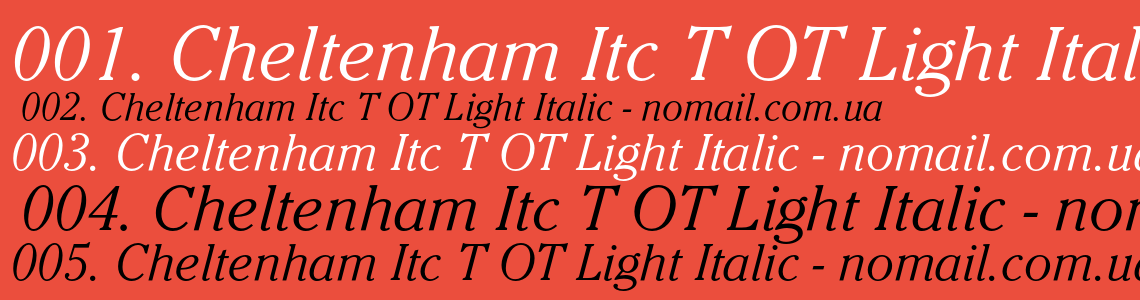 Шрифт Cheltenham Itc T OT Light Italic