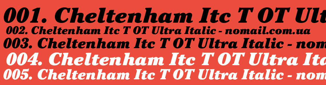 Шрифт Cheltenham Itc T OT Ultra Italic