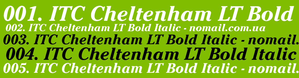 Шрифт ITC Cheltenham LT Bold Italic