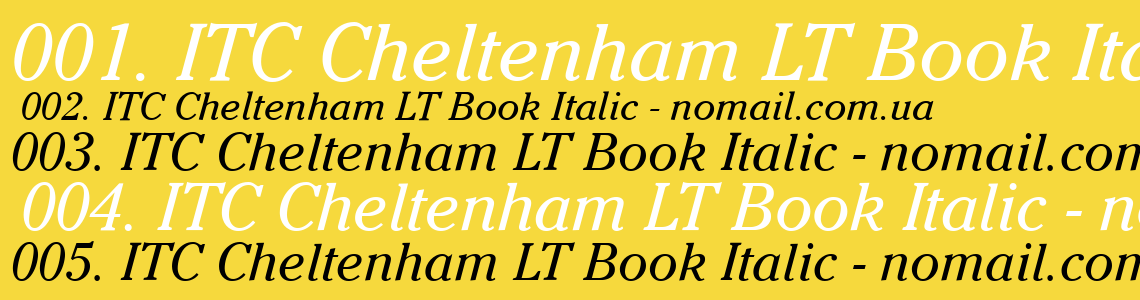 Шрифт ITC Cheltenham LT Book Italic