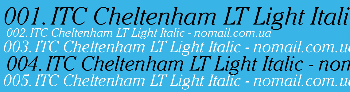 Шрифт ITC Cheltenham LT Light Italic