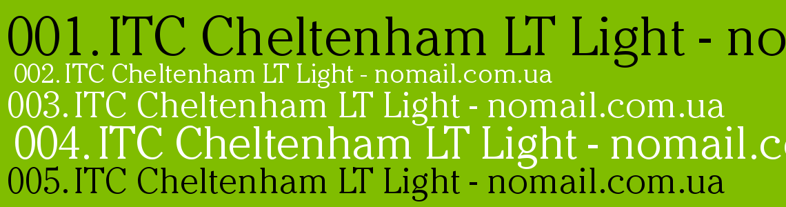 Шрифт ITC Cheltenham LT Light