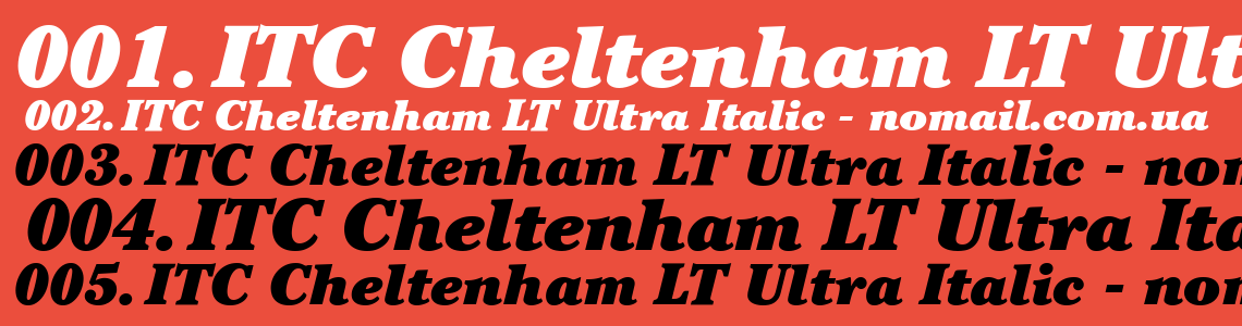 Шрифт ITC Cheltenham LT Ultra Italic