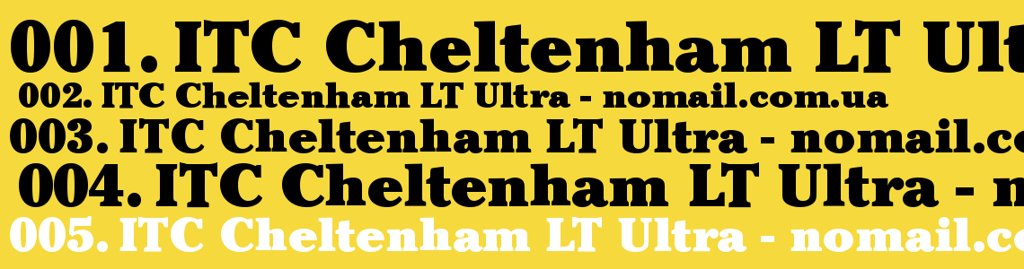 Шрифт ITC Cheltenham LT Ultra