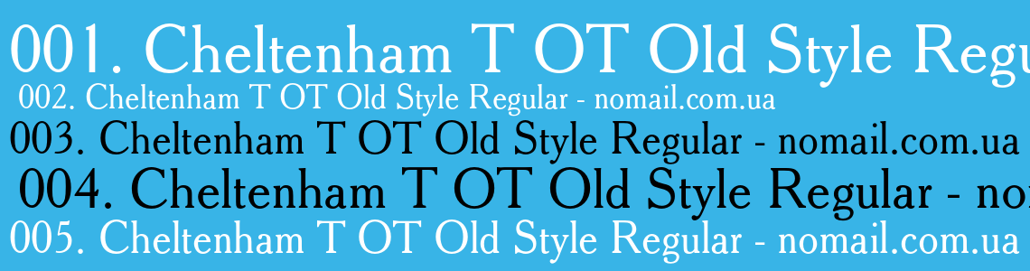 Шрифт Cheltenham T OT Old Style Regular