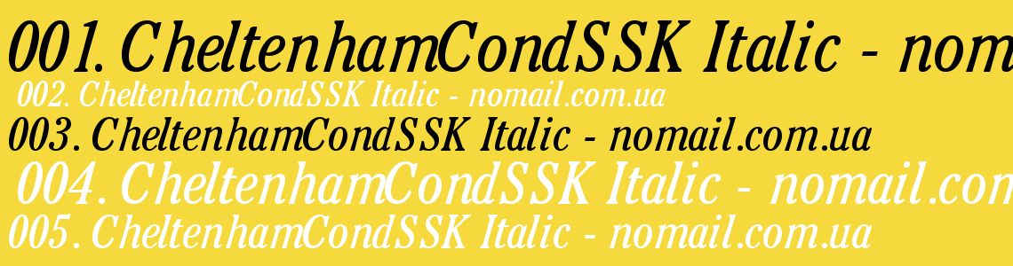 Шрифт CheltenhamCondSSK Italic